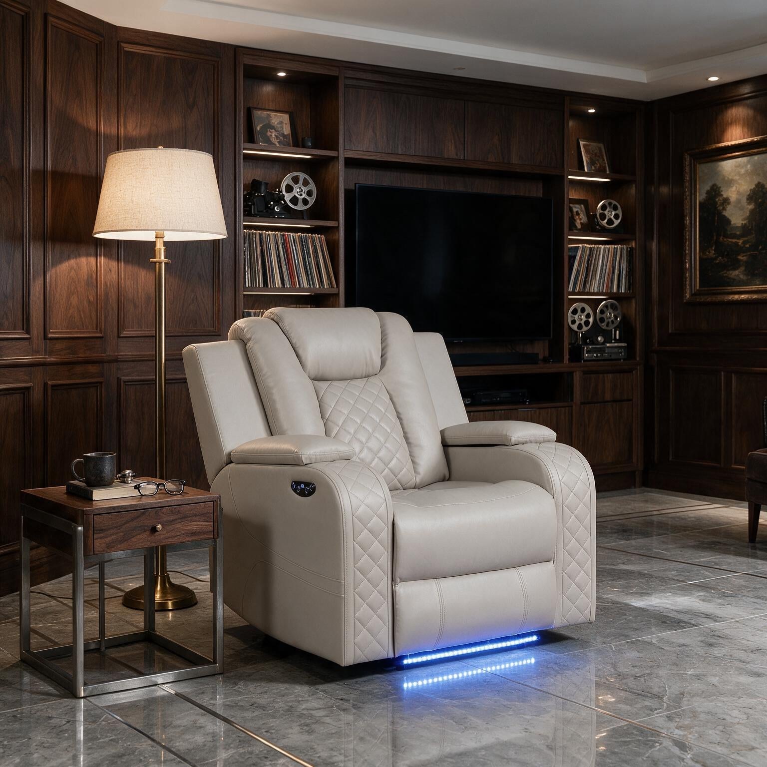 Benz - LED & Power Recliner Chair With Adjustable Headrest
