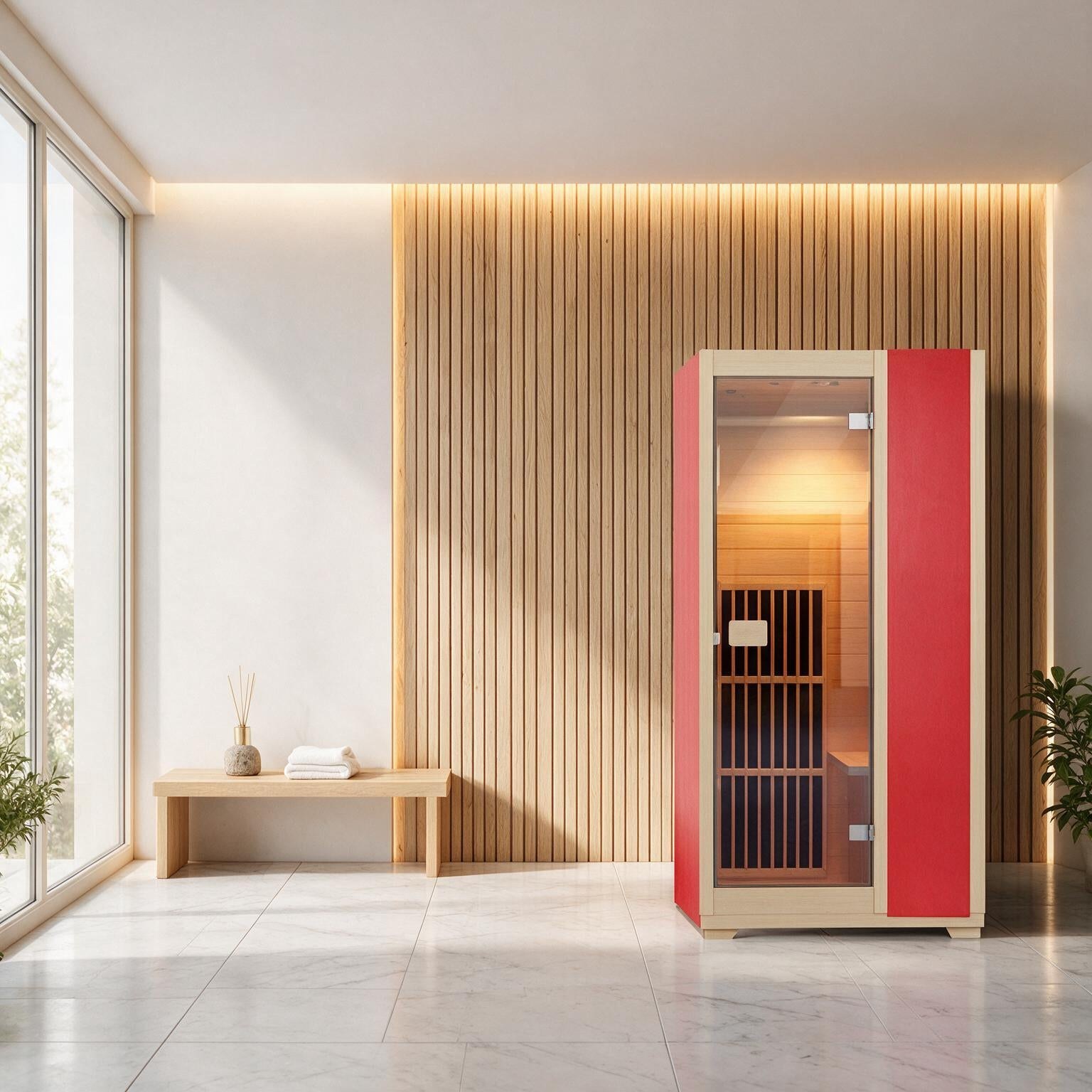 Blisspod | Vienna | Far Infrared Sauna | Canadian Hemlock Very Low EMF | 72.8"H x 35.4"W x 25.6"D | 1 Person