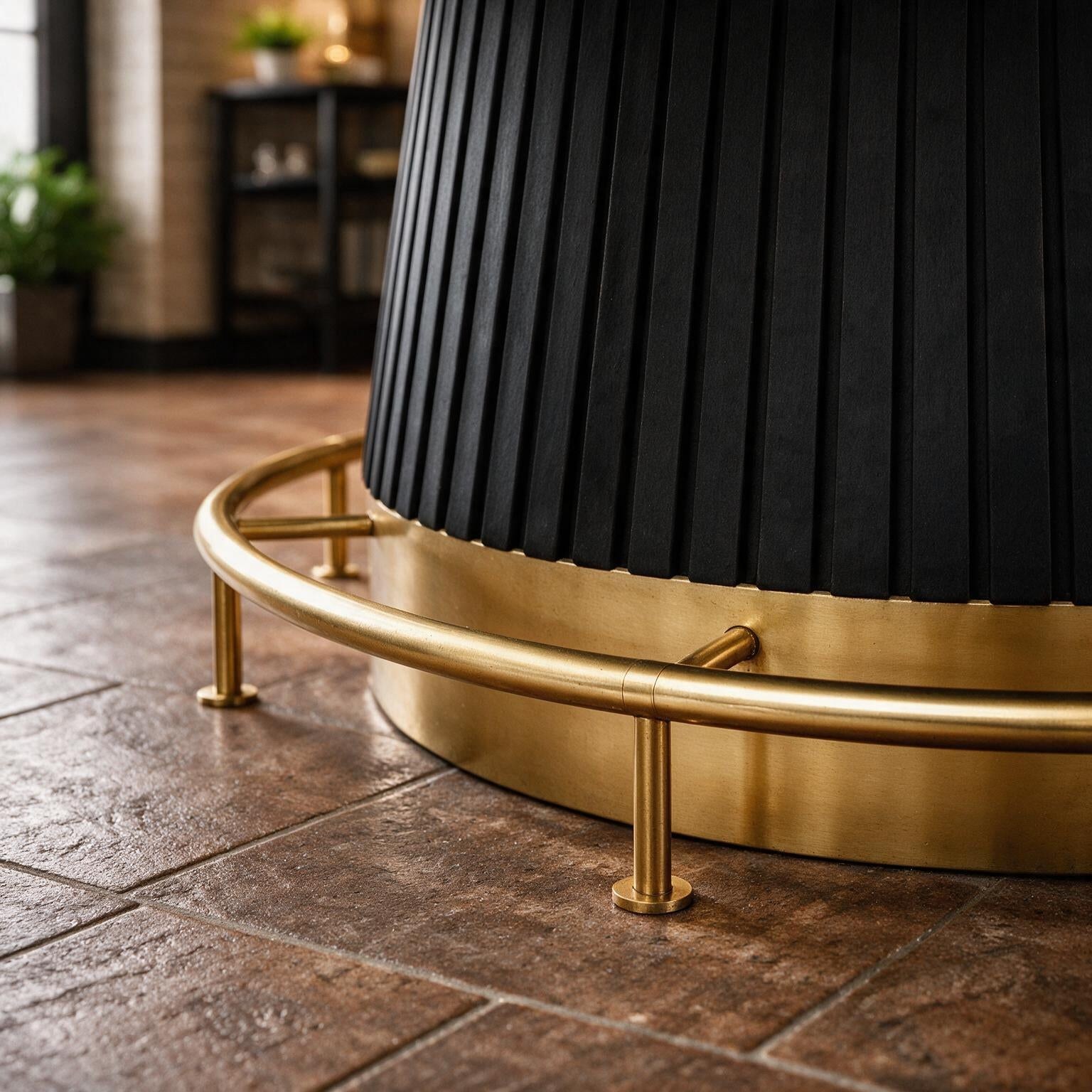 Brass Footrail 60" Table Black