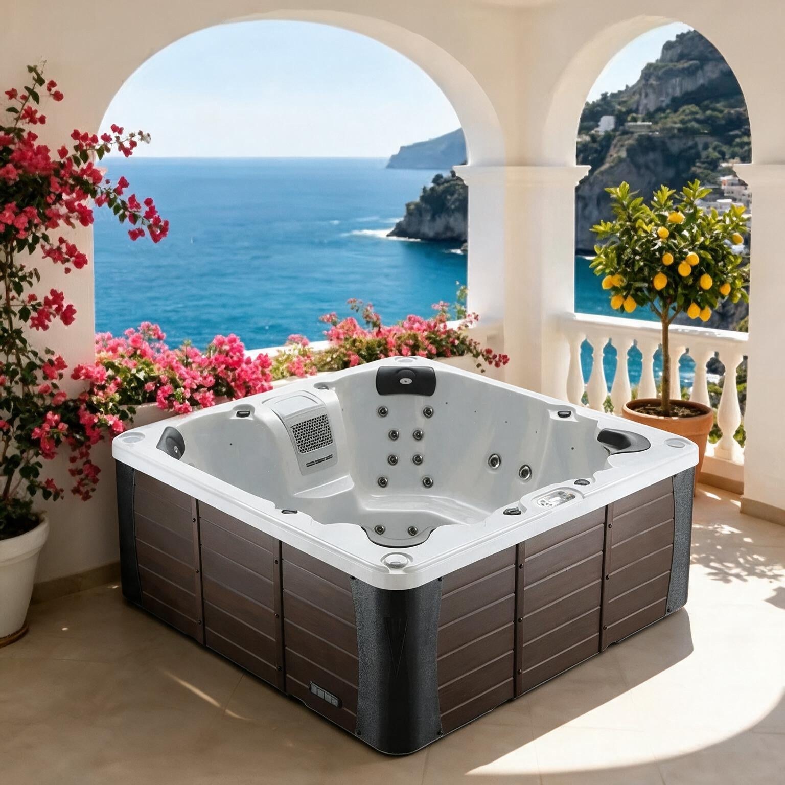 CSC Louisiana 7-Person 240V Luxury 46-Jet Spa With Cascading Waterfall