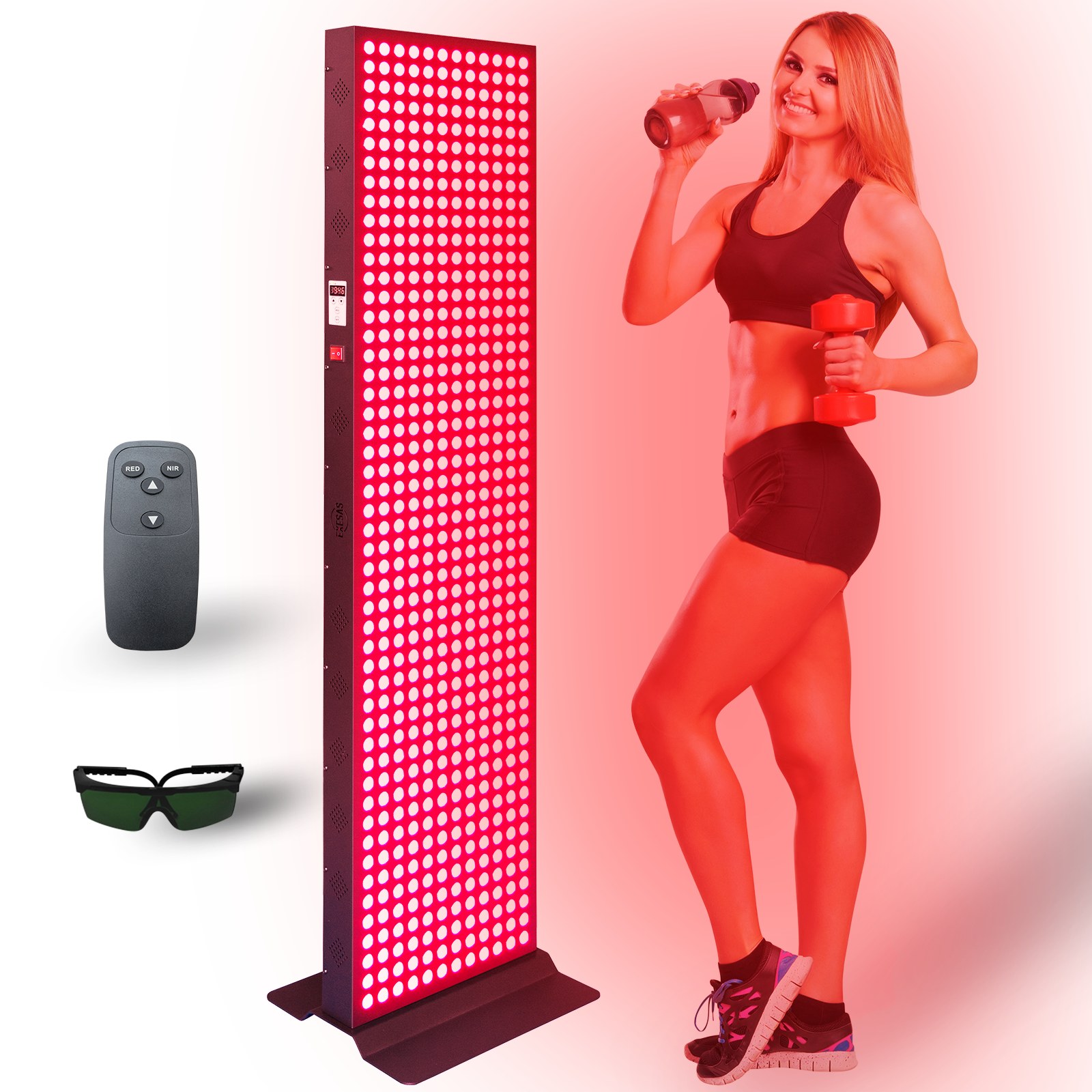 EXESAS 600 LED, 3000W Dual-Chip, Red Light Therapy Device for Full Body, 4-Wavelengths Infrared LED Panel for Skin, Weight, Pain, Wellness