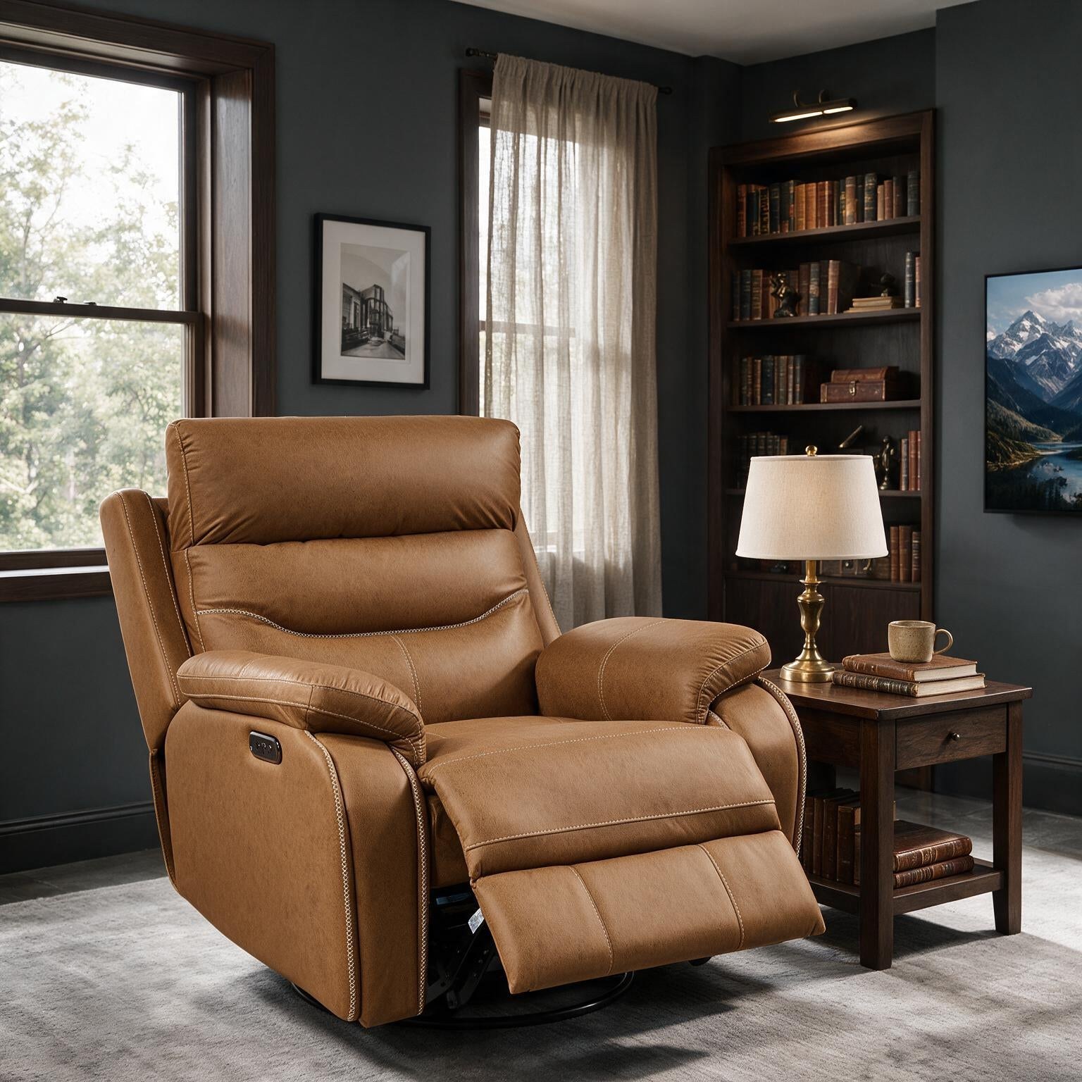 Liyasi Dual OKIN Motor Rocking and 240 Degree Swivel Single Sofa Seat recliner Chair Infinite Position