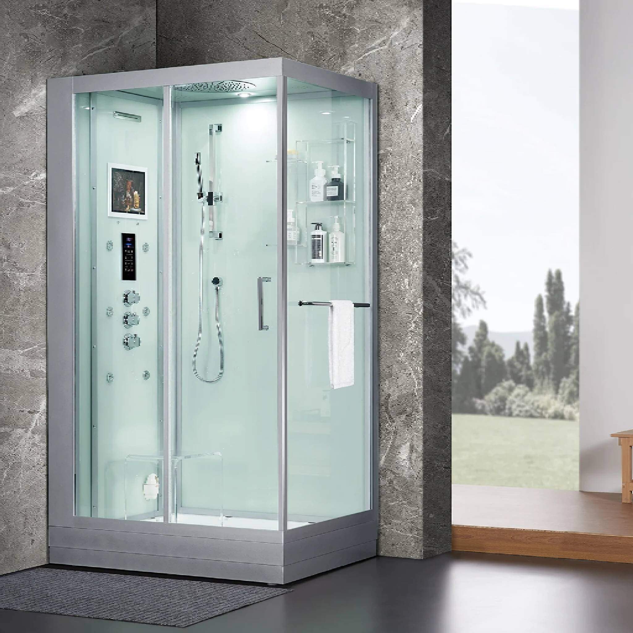 Maya Bath Platinum Lucca Steam Shower With LCD Touchscreen Controls