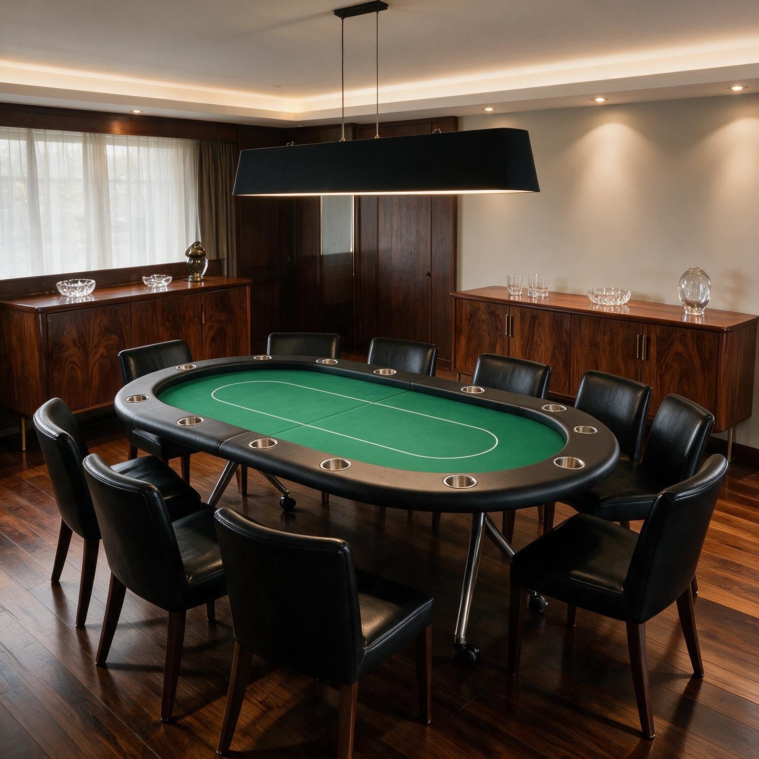 Premium 94-Inch Foldable 10-Player Poker Table With Wheels