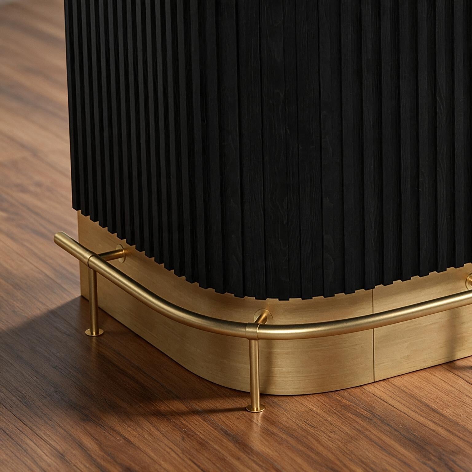Prohibition Series 60" Bar Foot Rail - Brass