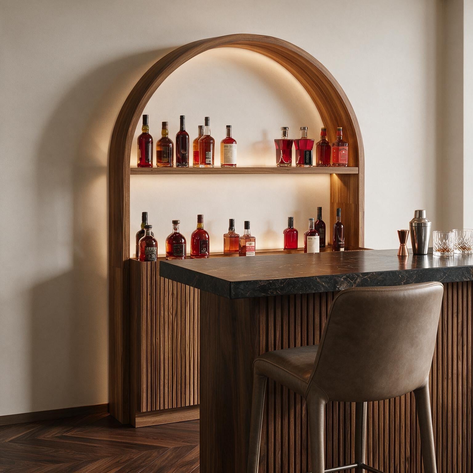 Prohibition Series Back Bar - Walnut