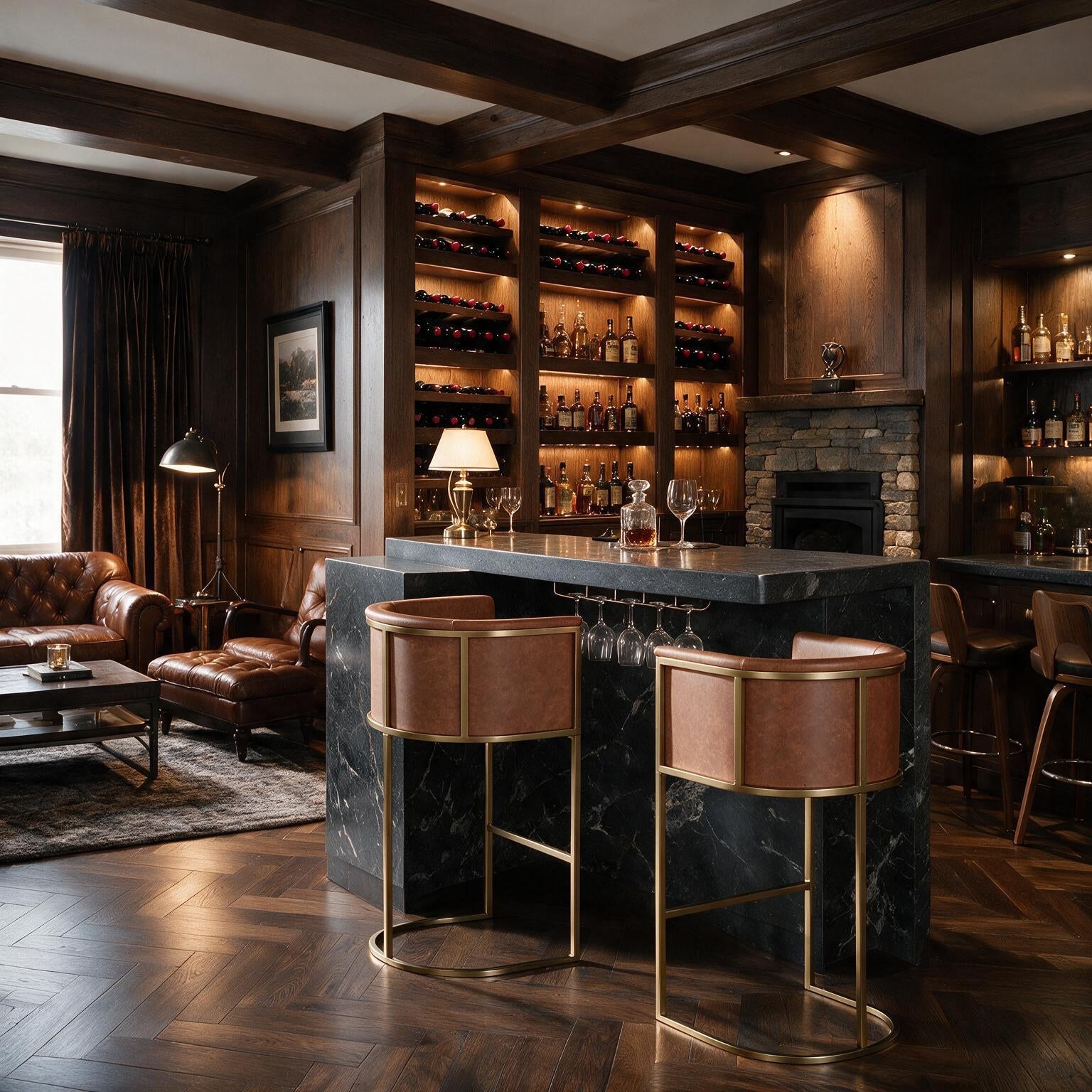 Winston Barstool in Brown PU