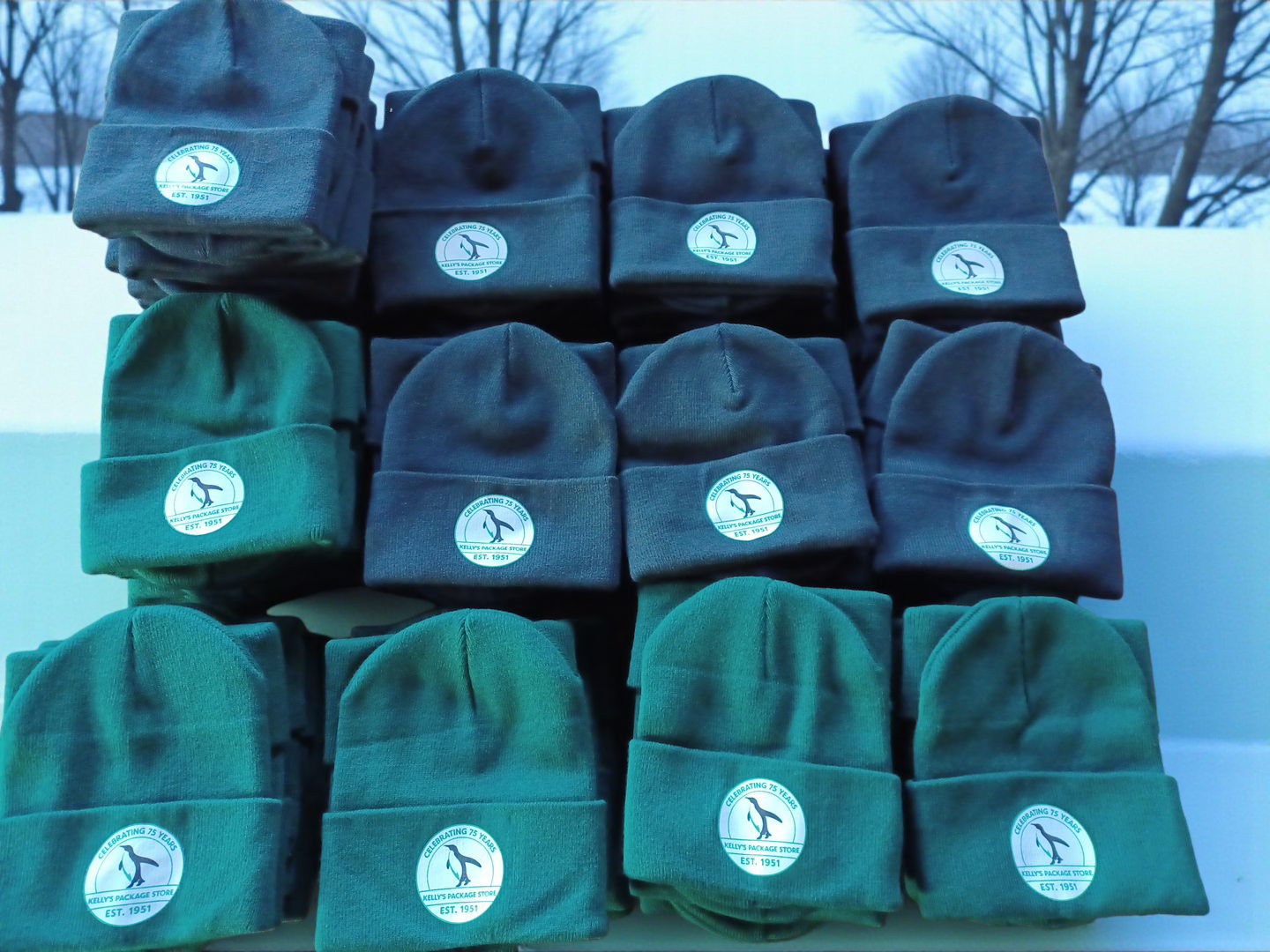 Branded knit beanies