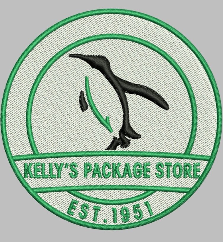 Kelly’s Package Store embroidered patch