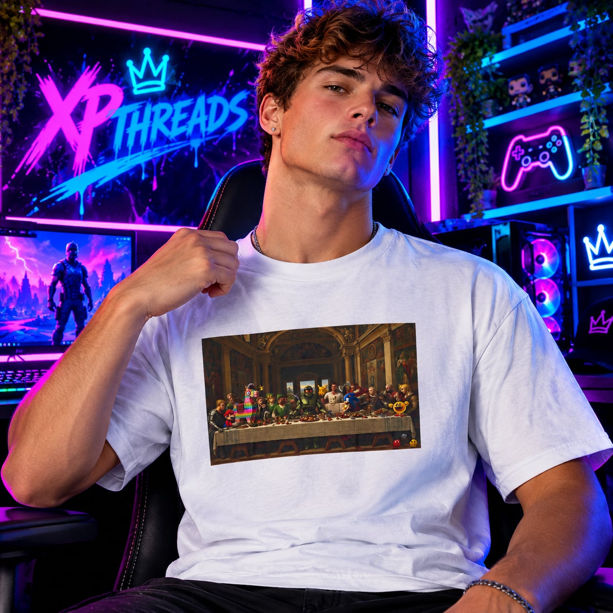 Classic Art Gaming T-Shirt: The Last Supper Parody