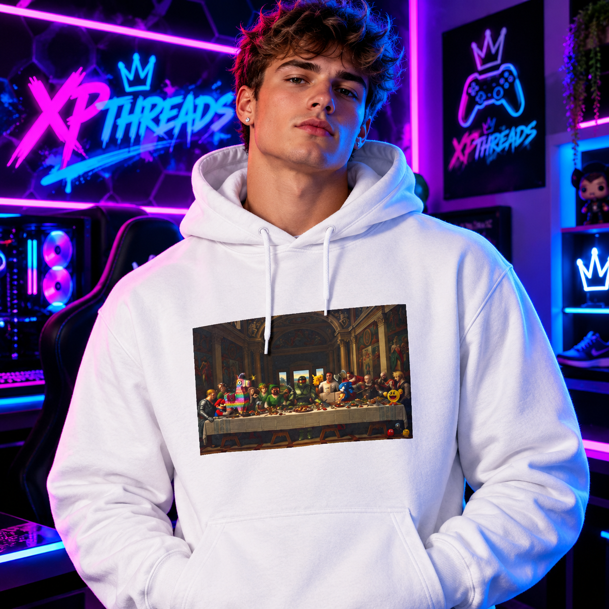 Classic Art Graphic Hoodie: Last Supper Back Print