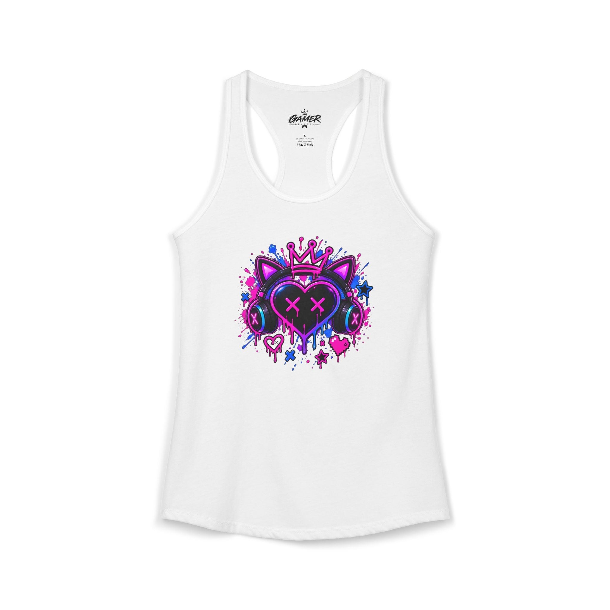Gamer Girl Gaming Racerback Tank Top | XP Threads, view 2