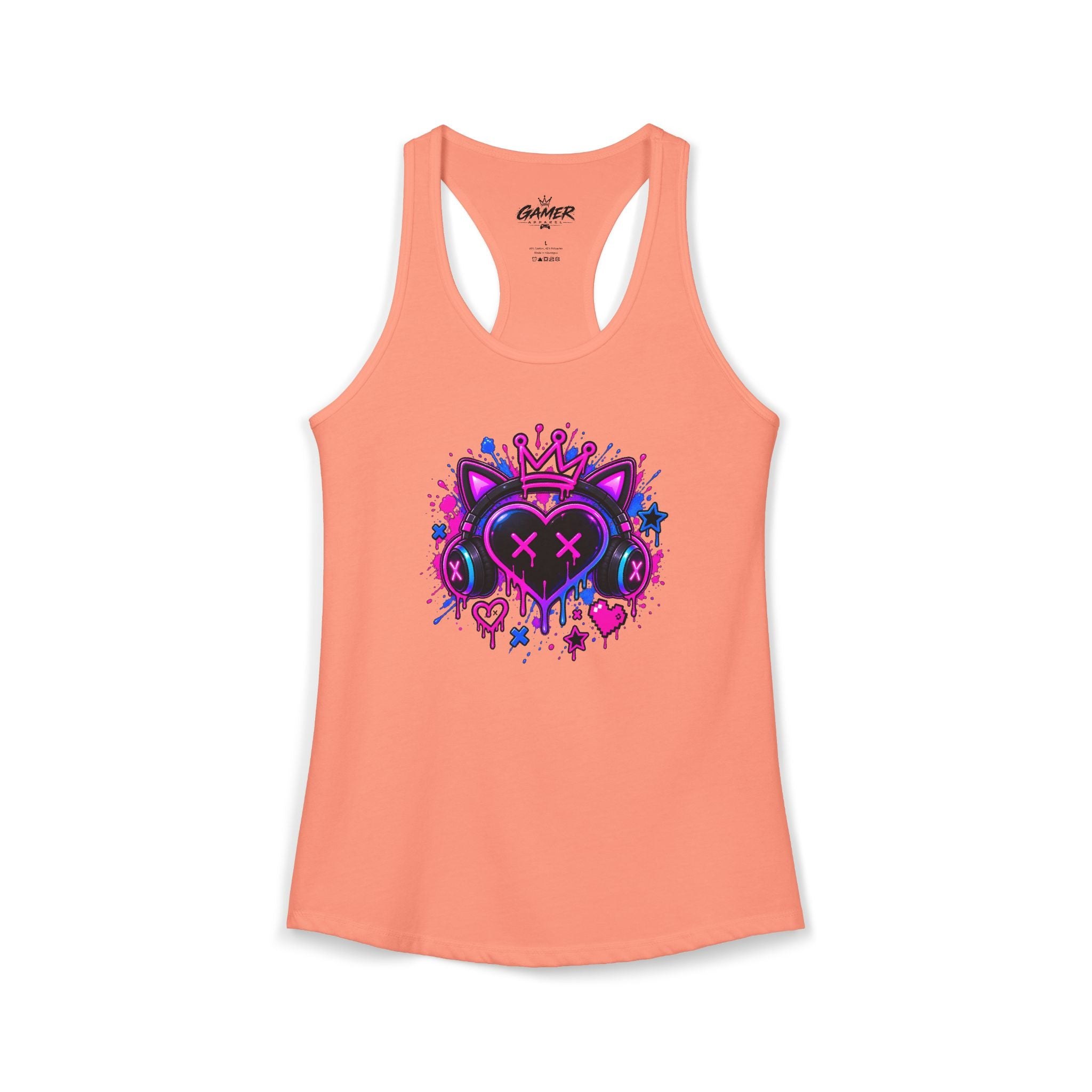 Gamer Girl Gaming Racerback Tank Top | XP Threads, view 3