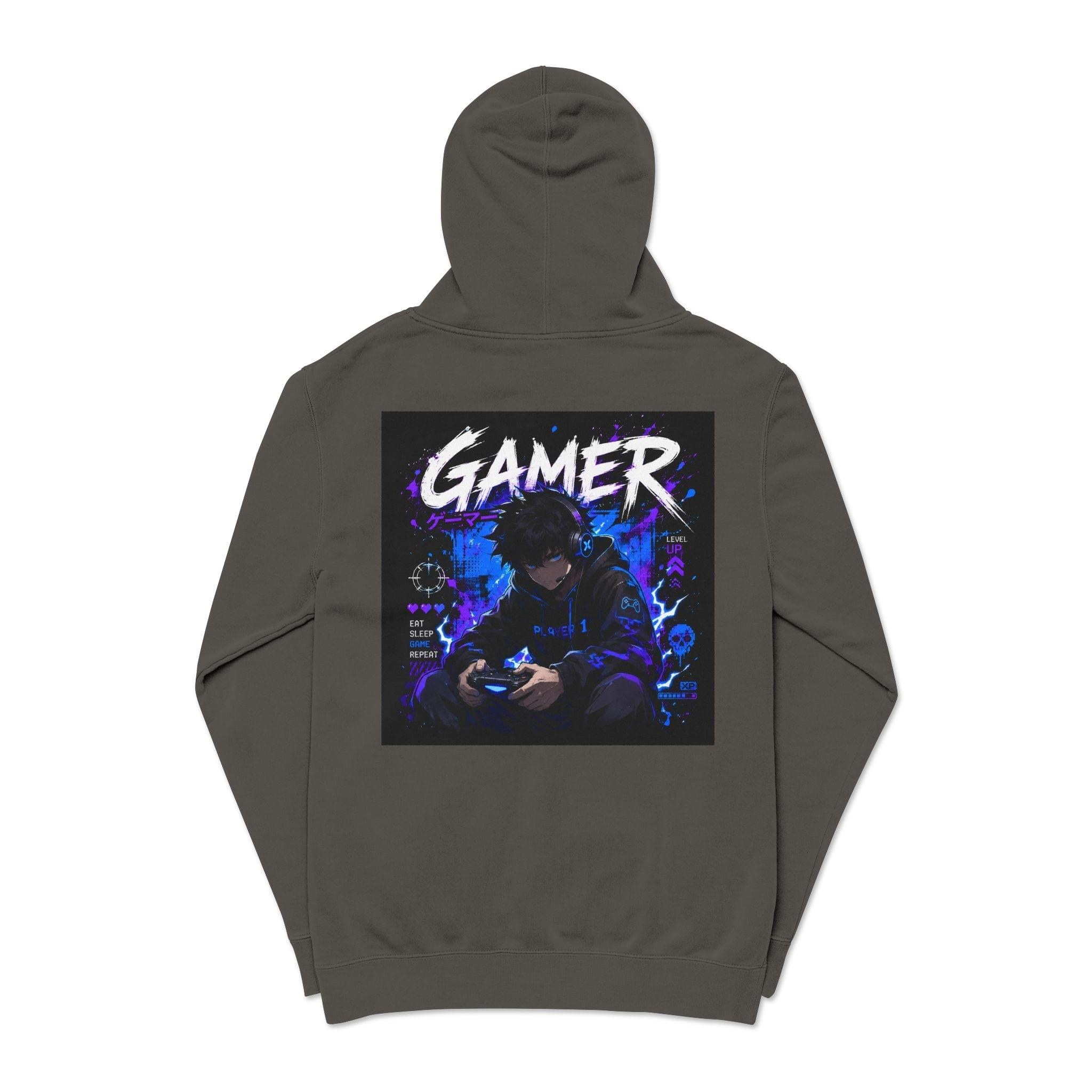 Gamer Graphic Hoodie — Retro Neon Anime Gamer Pullover, view 2