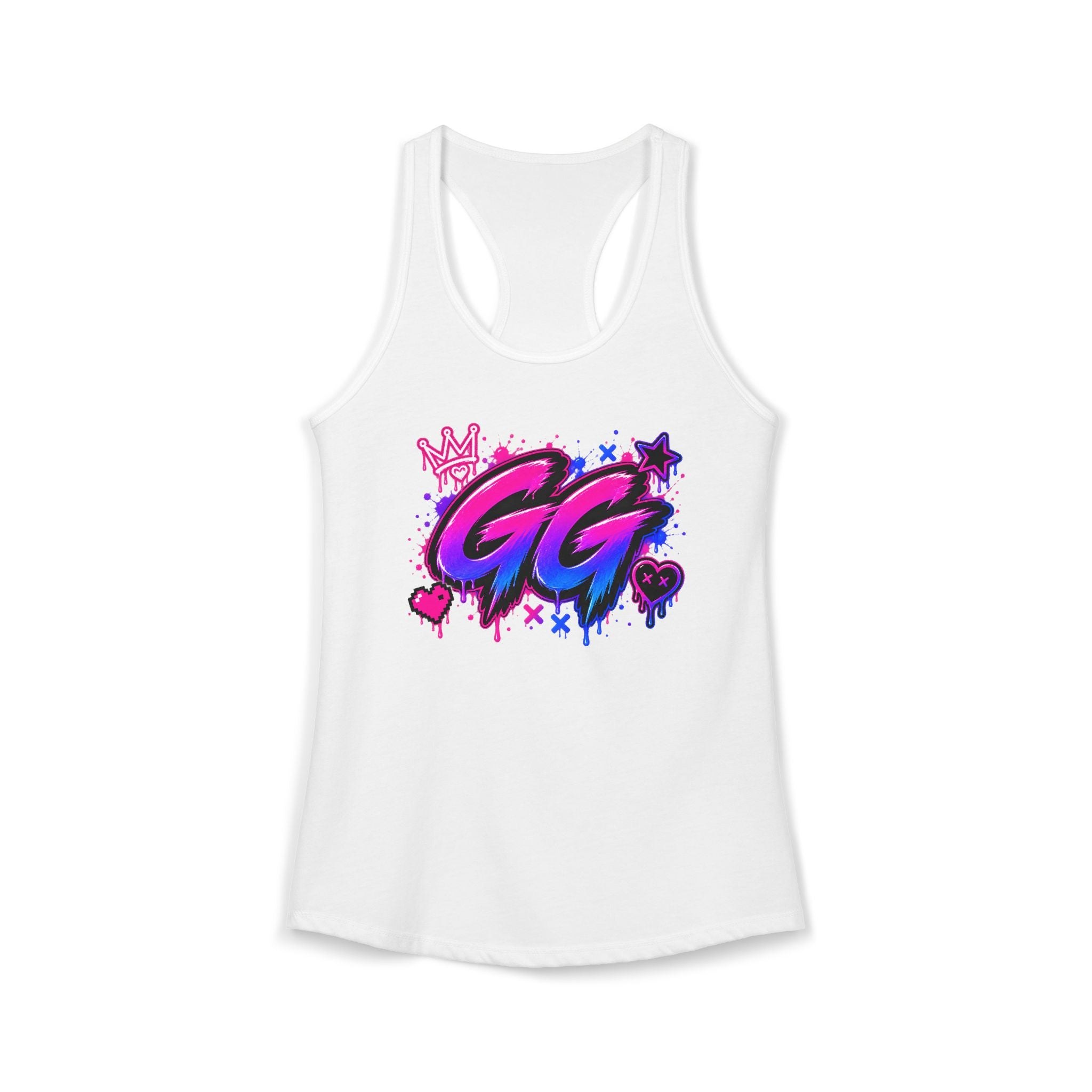 GG Gamer Girl Racerback Tank Top | Gaming Apparel | XP Threads, view 2