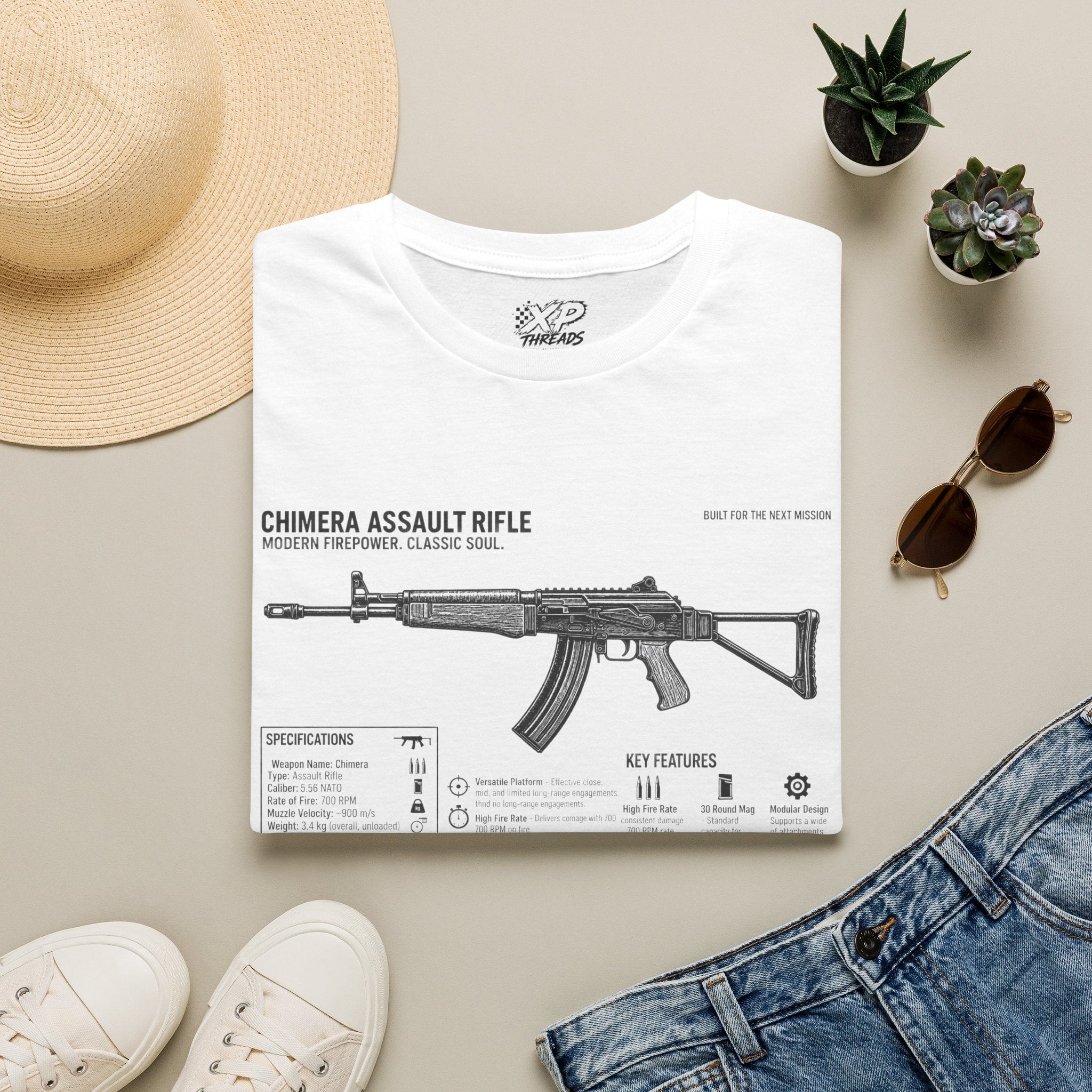 Rifle Blueprint graphic T-shirt from XPThreads