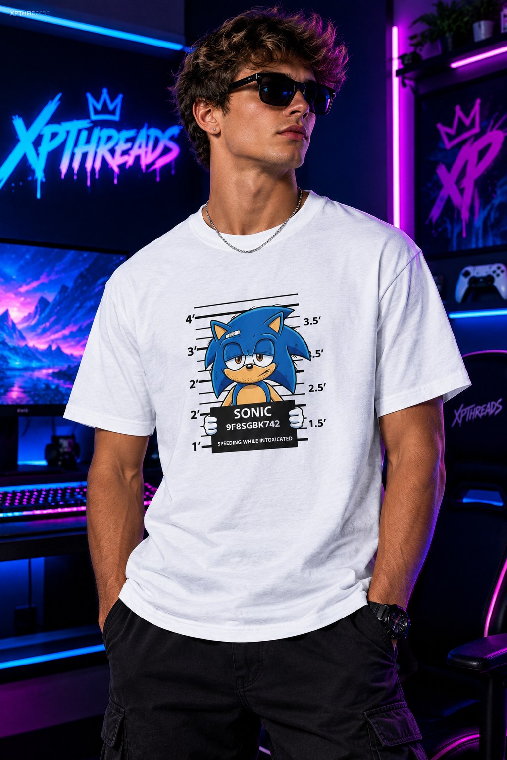 Sonic Mugshot Graphic T-Shirt