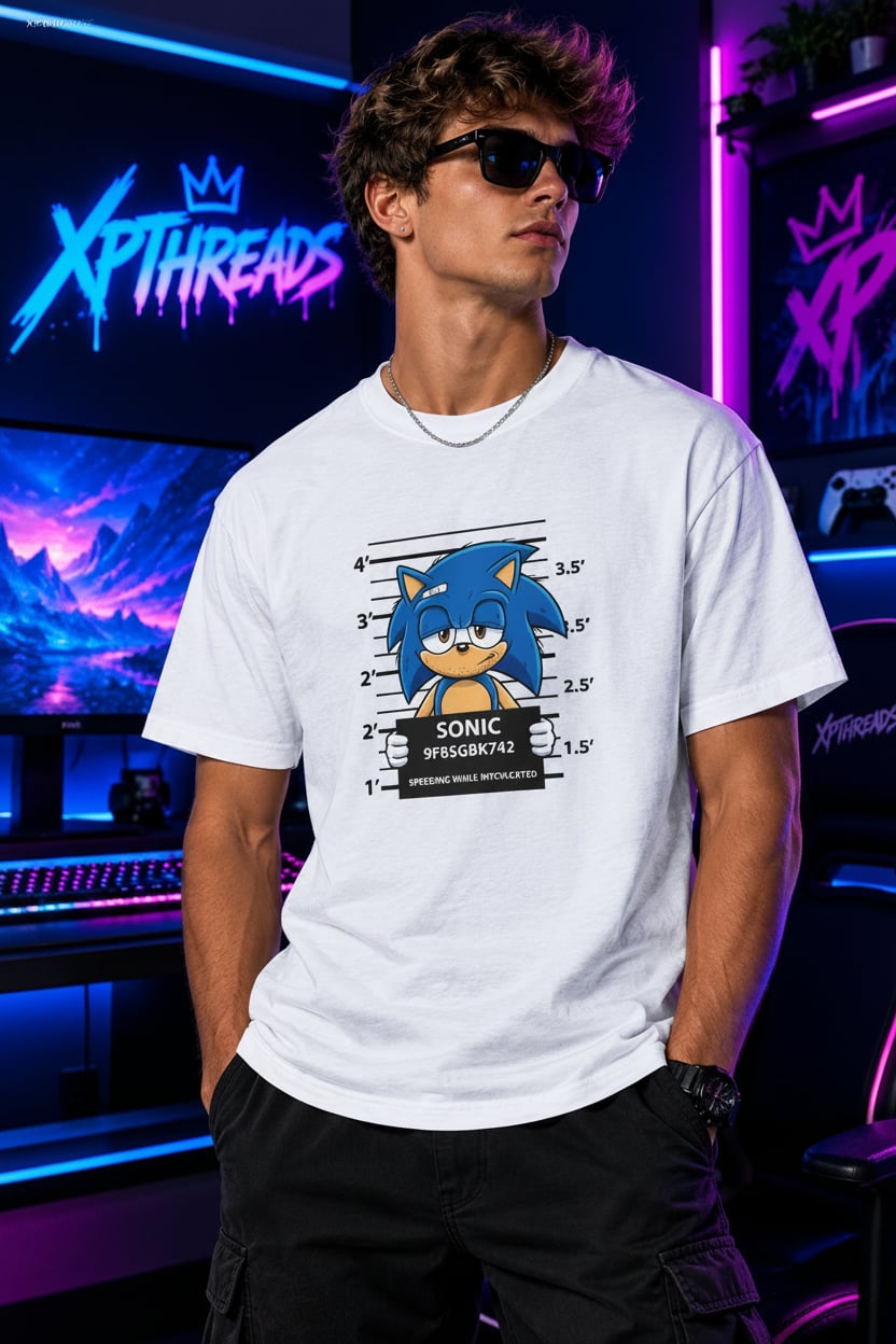 Sonic Mugshot Graphic T-Shirt