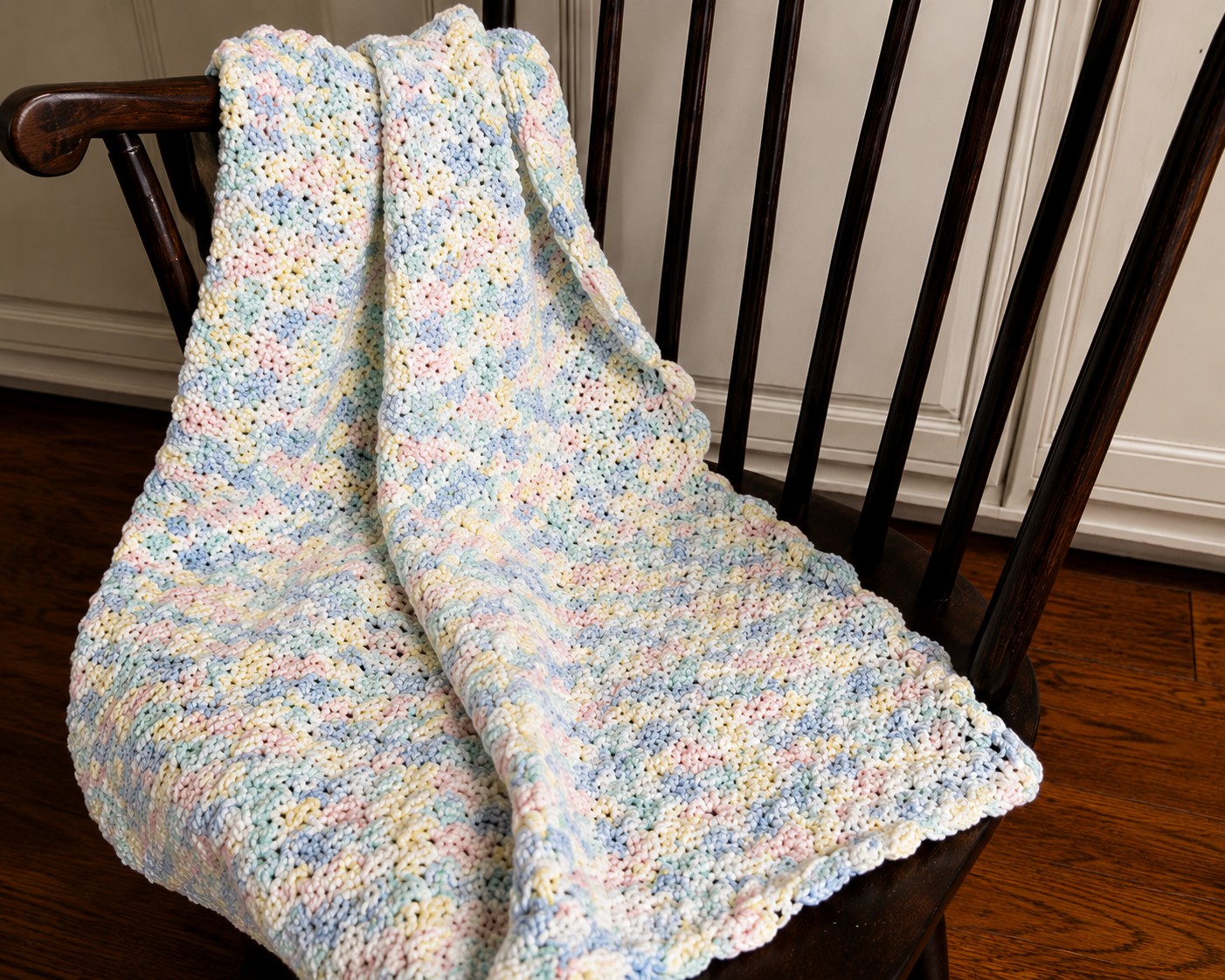 Pastel Crocheted Baby Blanket