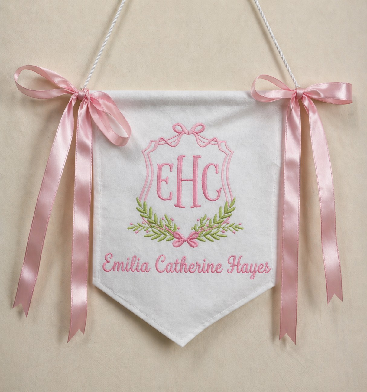 Embroidered Baby Name Banner