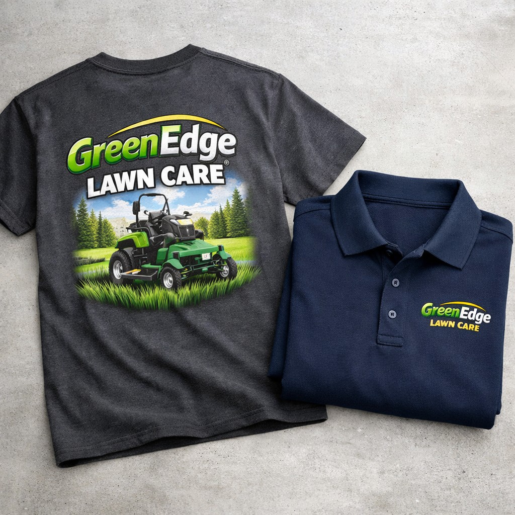 Custom business T-shirt and embroidered polo