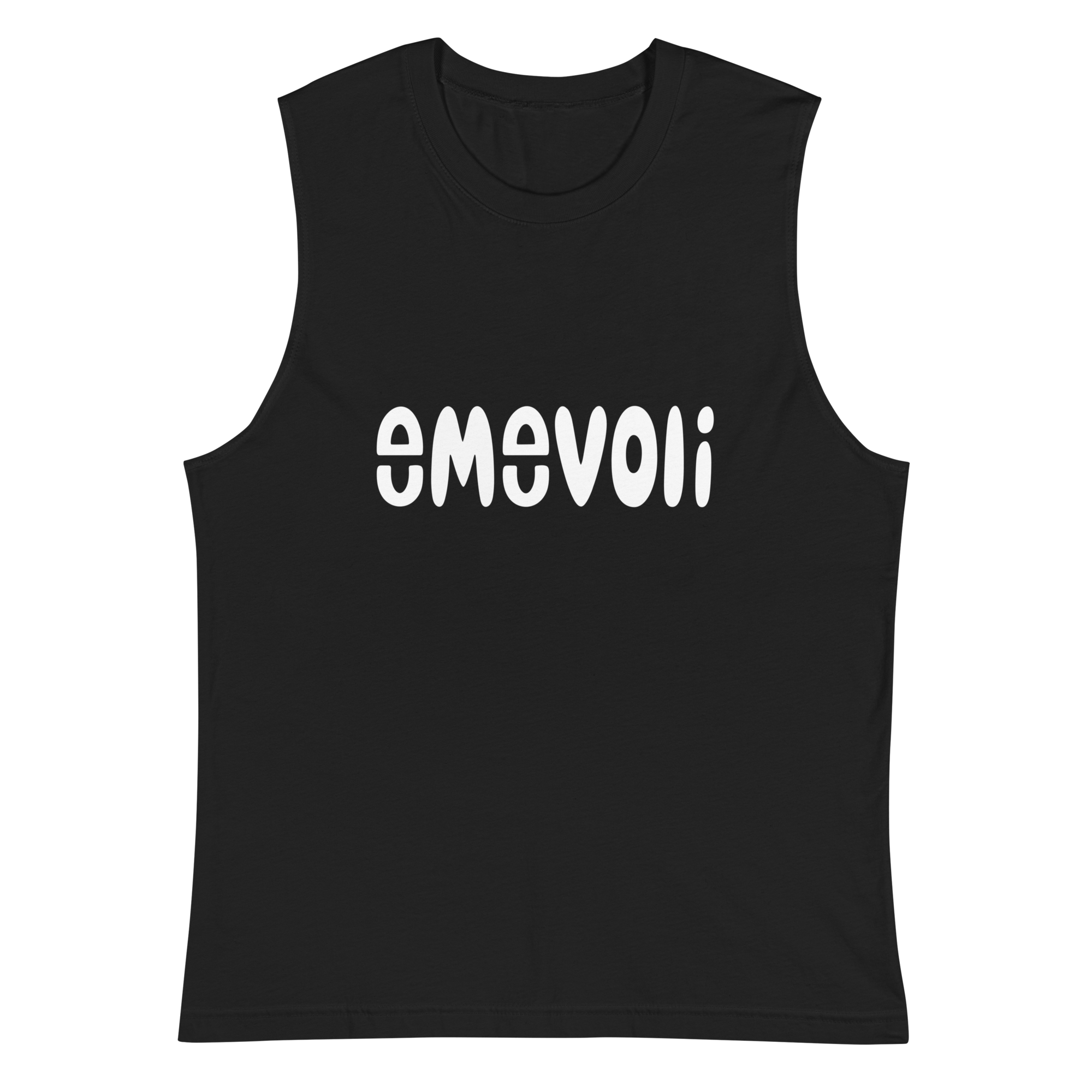 emevoli | Black Tank | White Text | Women's