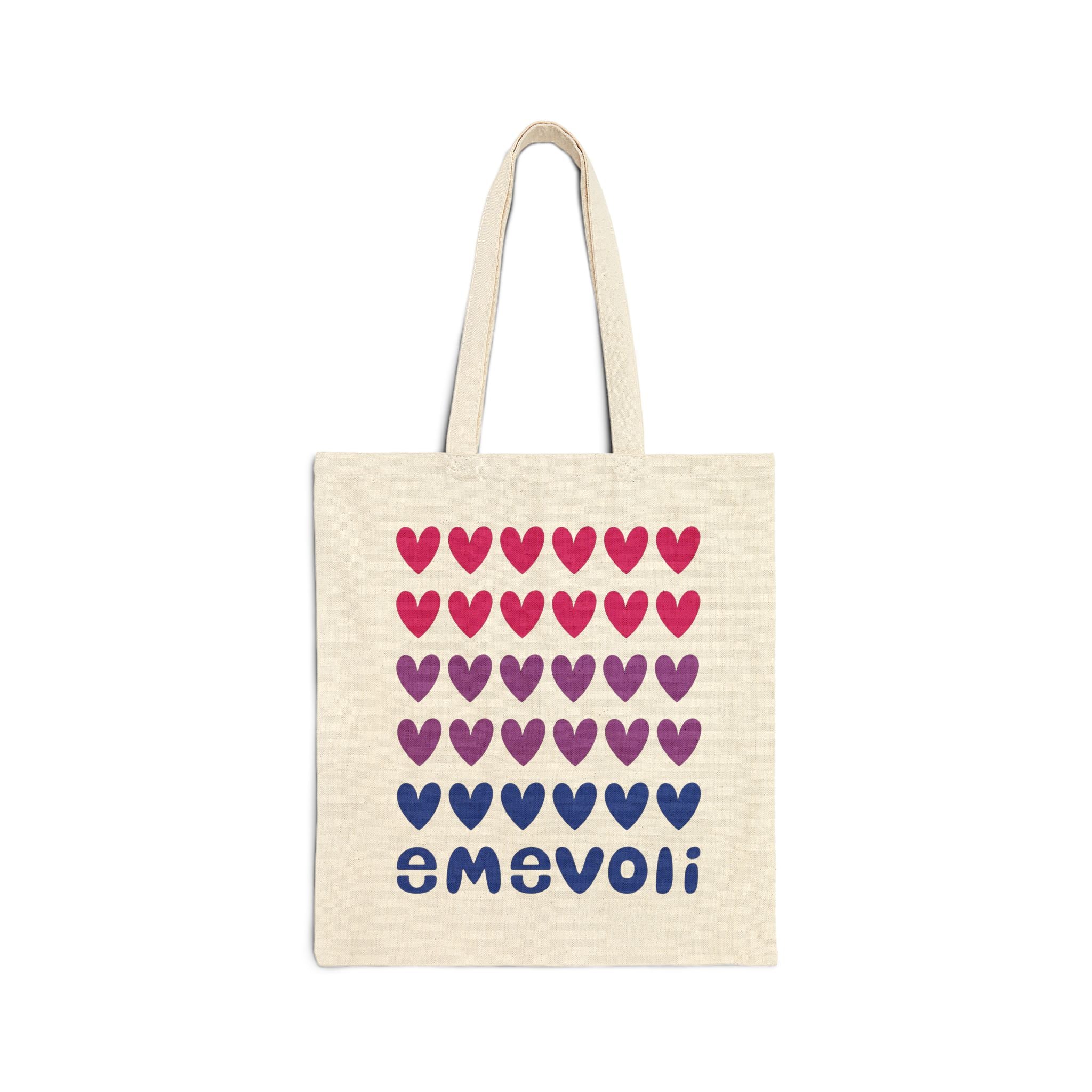 emevoli | Cotton Canvas Tote Bag | Bisexual Flag Colors