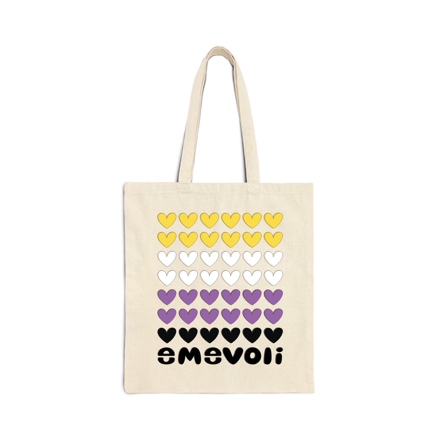 emevoli | Cotton Canvas Tote Bag | NonBinary Flag Colors
