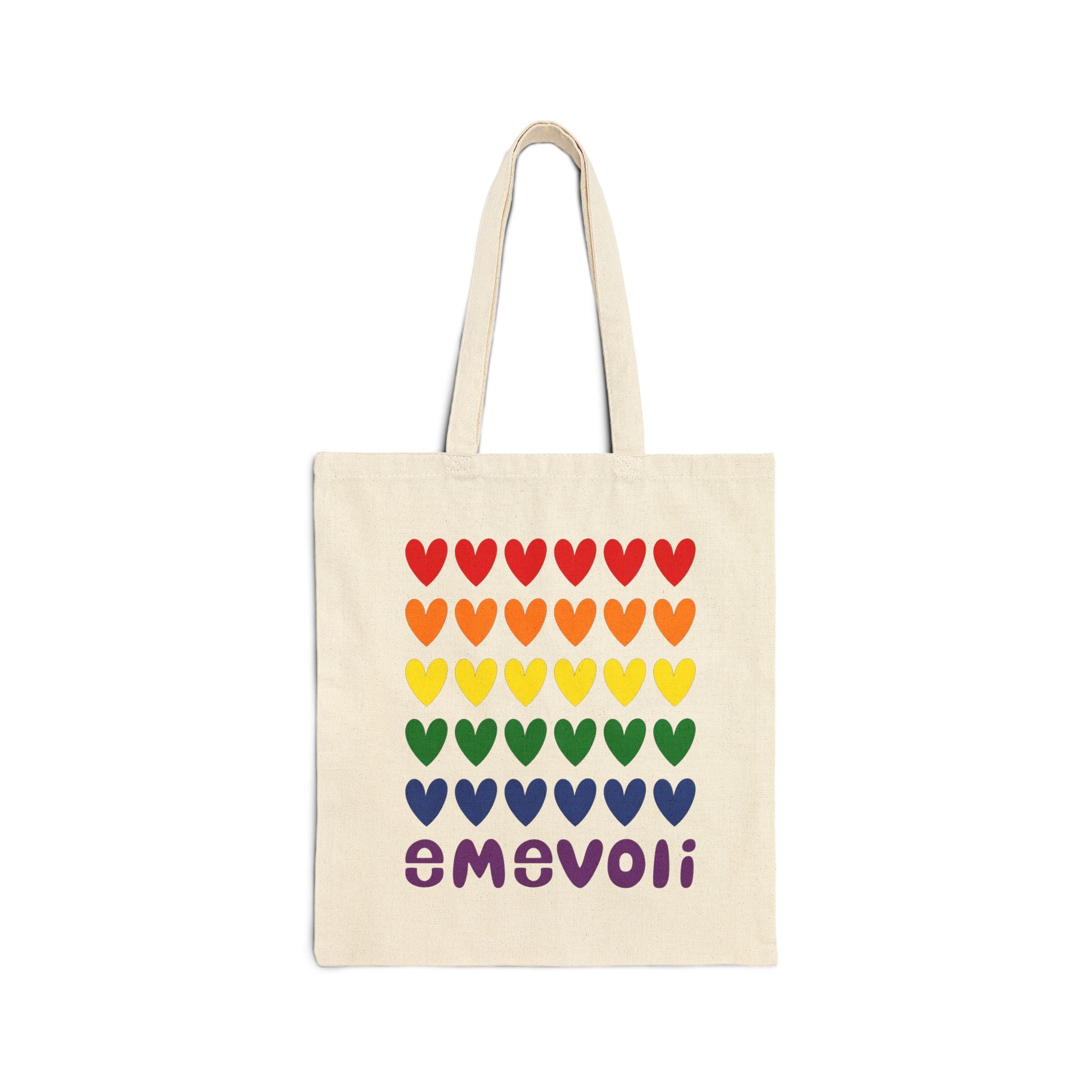 emevoli | Cotton Canvas Tote Bag | Pride Flag Colors