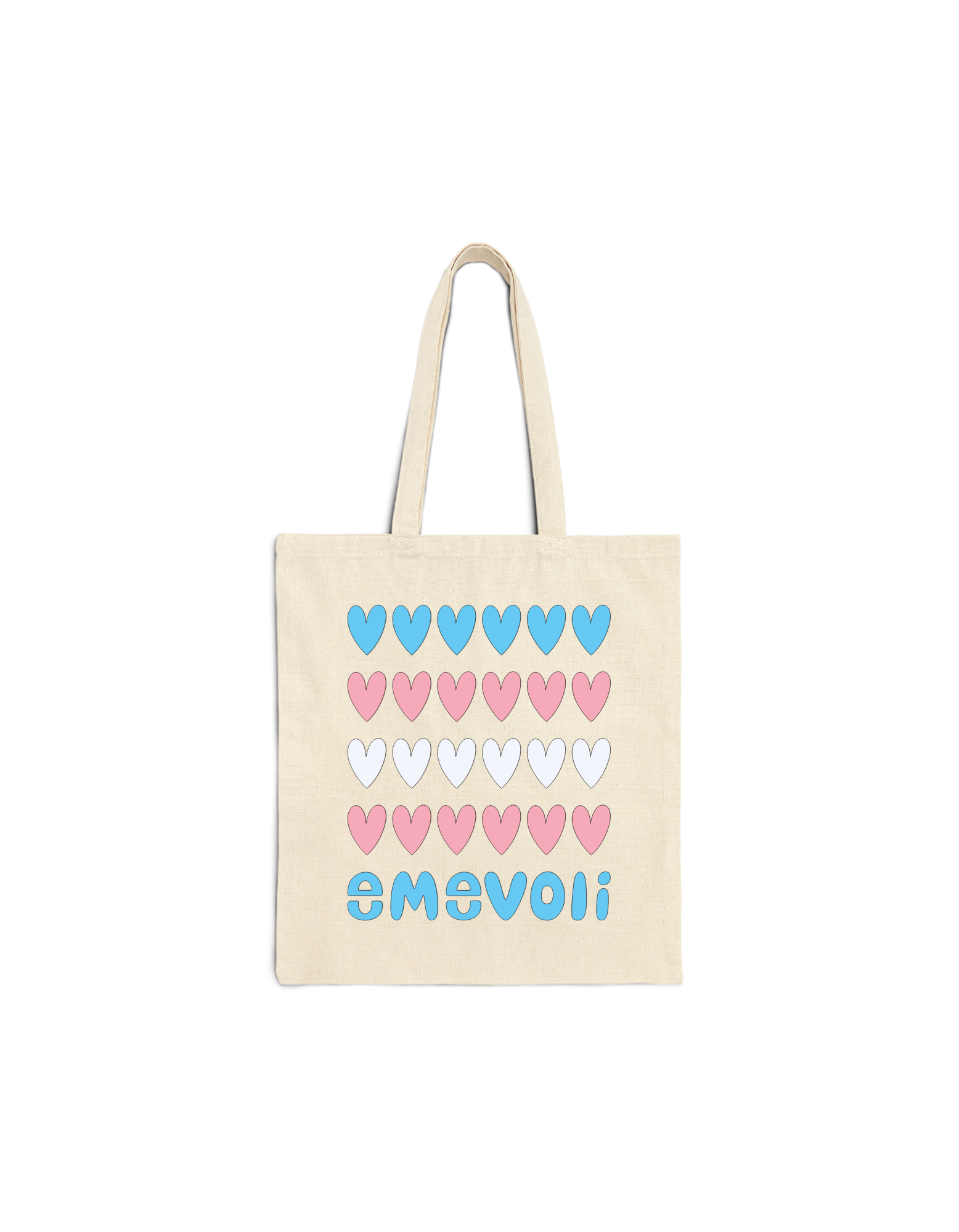 emevoli | Cotton Canvas Tote Bag | Trans Flag Colors