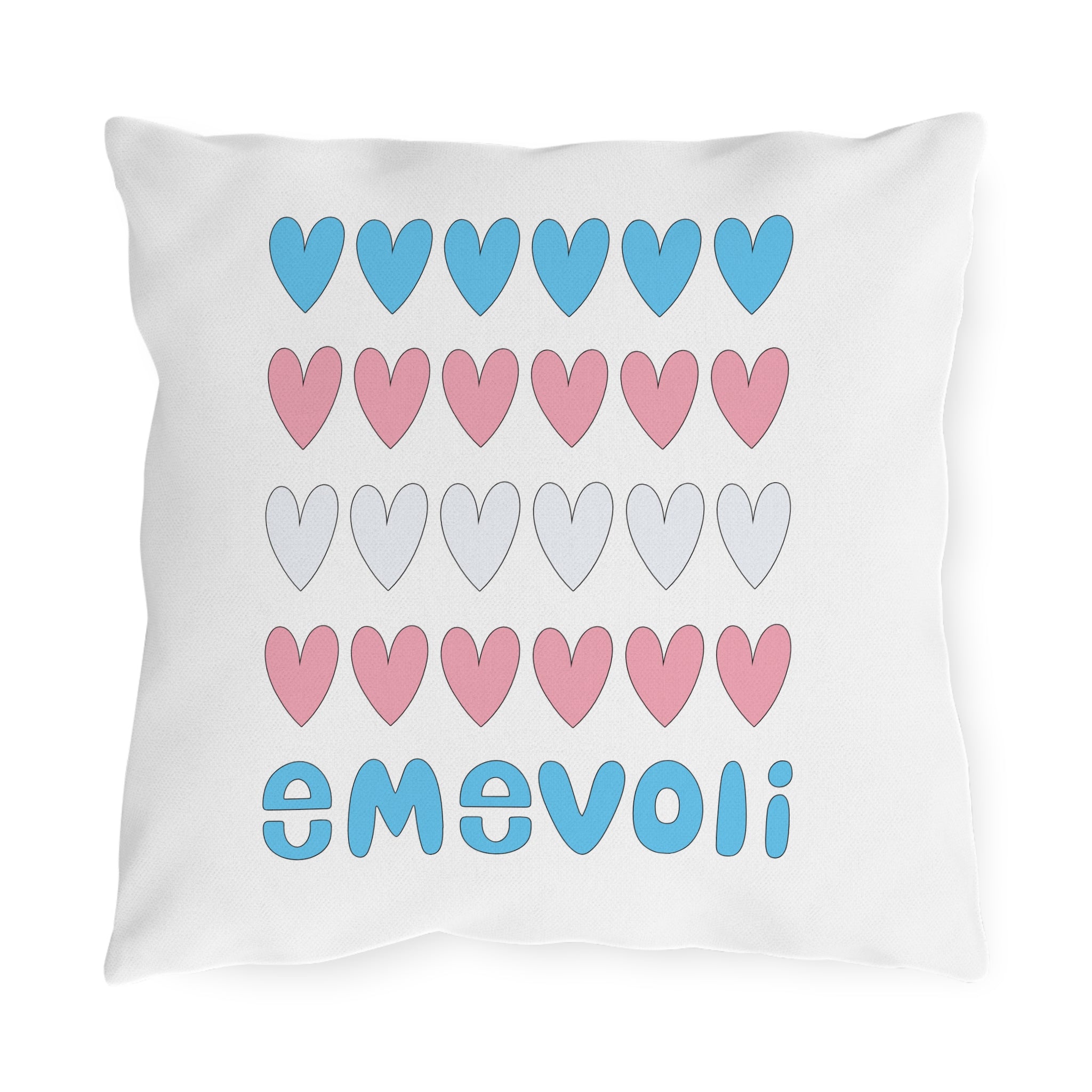 emevoli | Outdoor Pillow | 16x16 | Trans Flag Colors