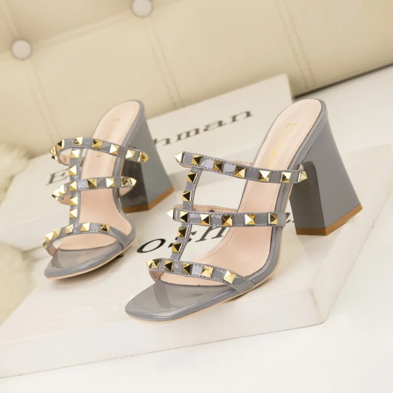 Sexy Rivet Square Toe Slides product photo