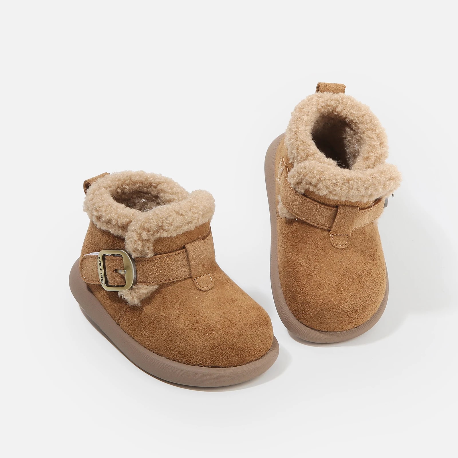 Korean-Style Fleece-Lined Leather Shoes product photo