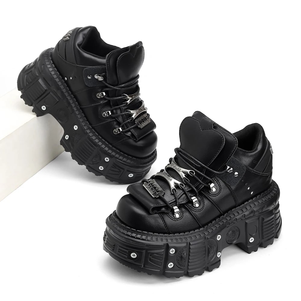 Gothic Ankle Rock Boots for Women – Punk Platform Sneakers 2025 product photo