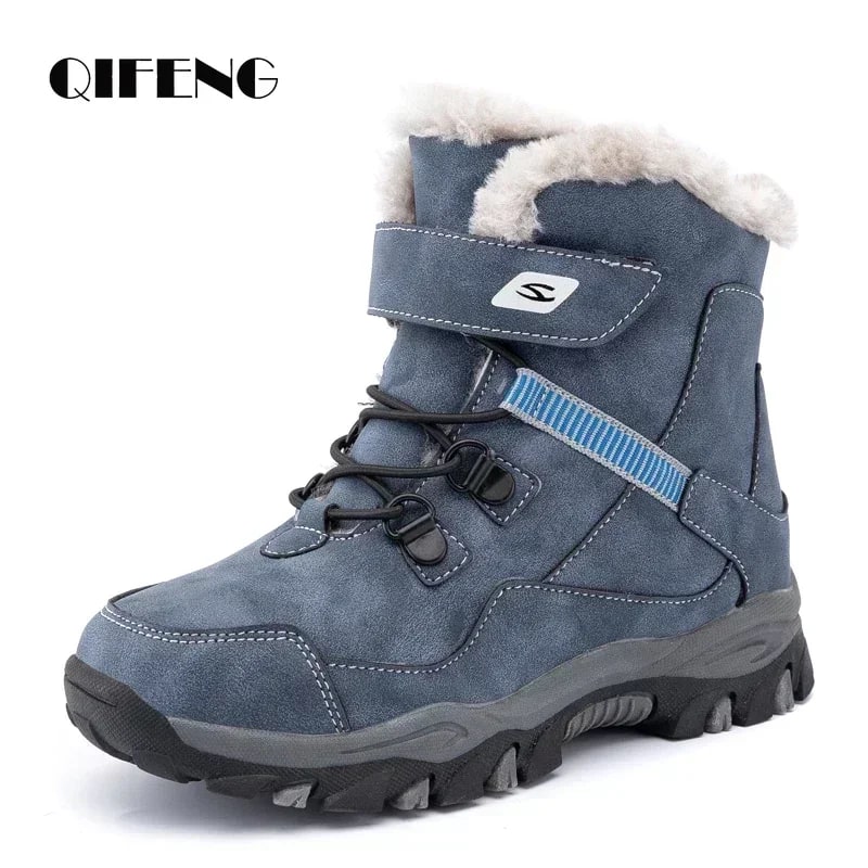 Winter Warm Fur Snow Boots – Waterproof Anti-Slip Kids' Winter Shoes product photo