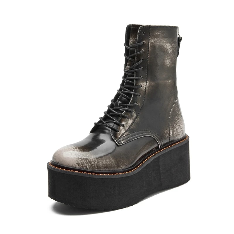 AIYUQI Genuine Leather Ankle Boots – 2025 New Platform High Heels product photo