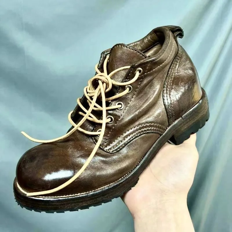 American Genuine Leather Outdoor Hiking Work Boots – Rugged Thick Sole Tactical Shoes product photo
