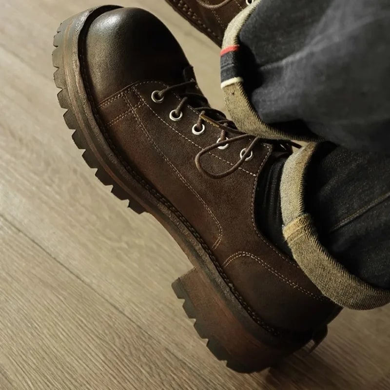 American Retro Big Toe Genuine Leather Work Shoes – Vintage Derby product photo