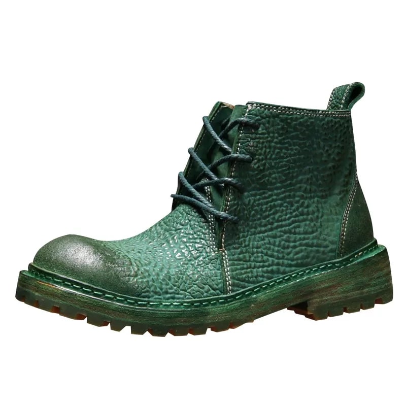 American Style Genuine Leather Desert Boots – Thick Sole Outdoor Motorcycle Shoes product photo