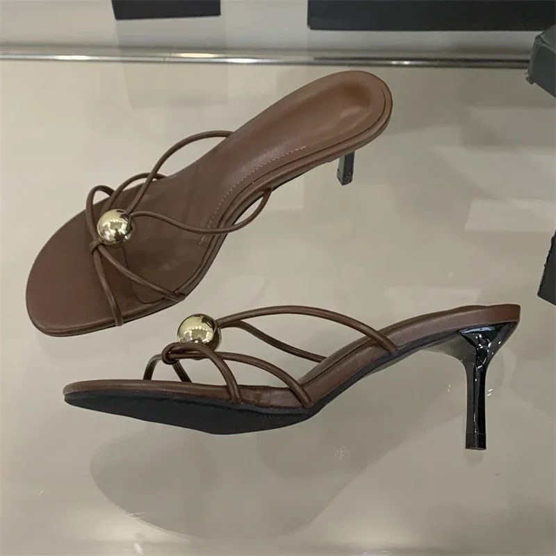 Aneikeh Narrow Band Thin Heel Mules product photo