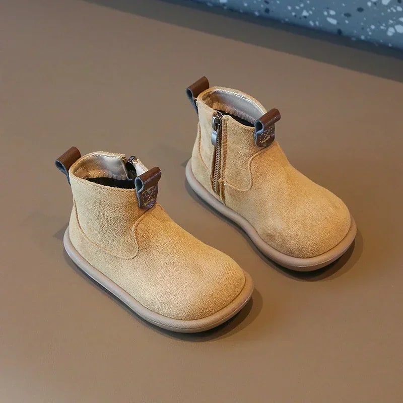 Oxford Suede Baby Ankle Boots – Anti-Slip Plush Warm Infant Shoes product photo