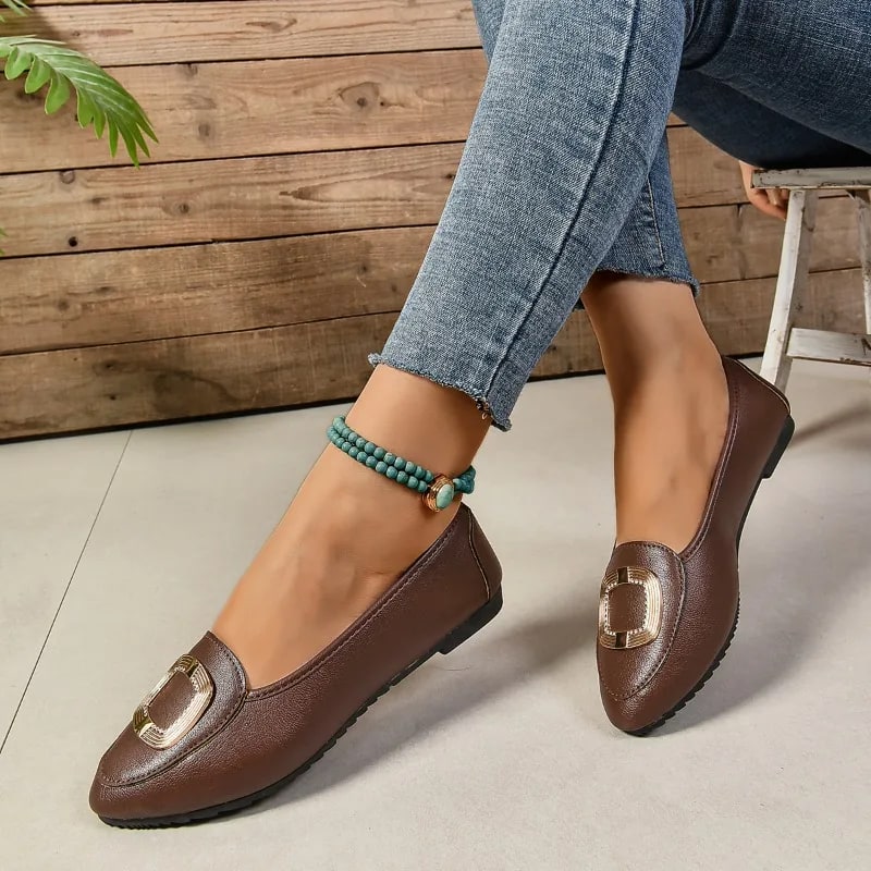 Boat Shoe Round Toe Female Footwear Shallow Mouth Casual Sneaker Soft Large Size Women Buckle Dress Summer New Big Size product photo