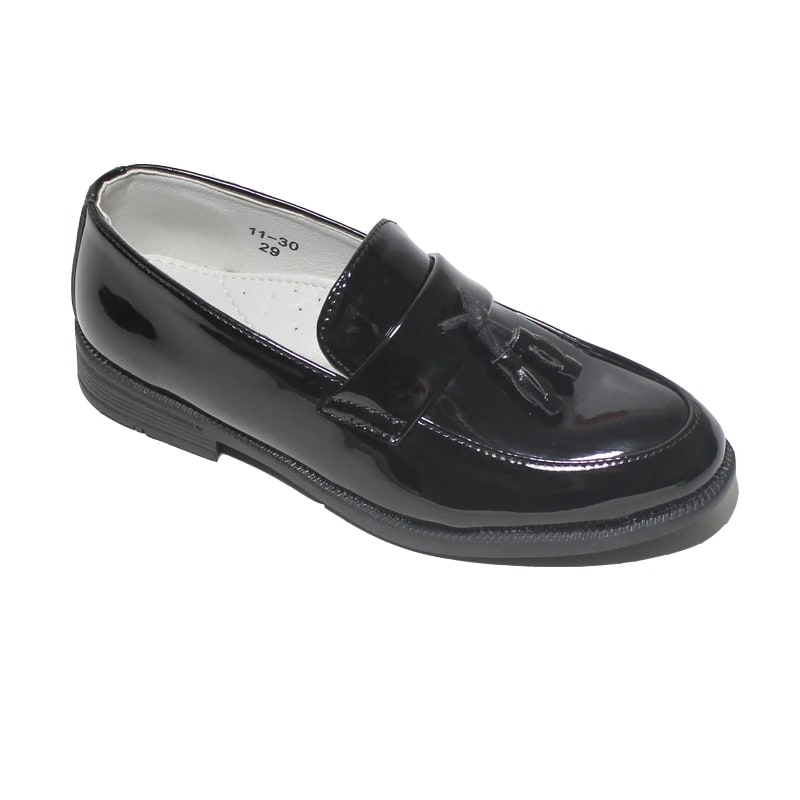 Boys Shoes For Children Teenagers Party Wedding Performance Show Stage Black Casual Flats Kids Patent PU Leather Shoes Soft product photo