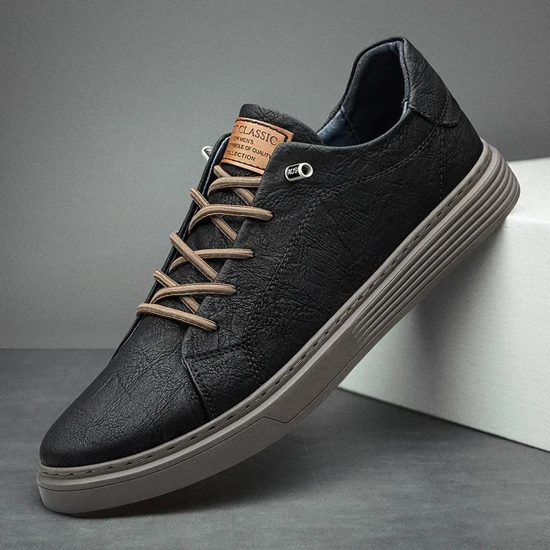 Brand Italian Genuine Leather Casual Shoes Men's Oxford Outdoor Black Jogging Shoes Men's Office Dress Shoes Big Size：36-47 product photo
