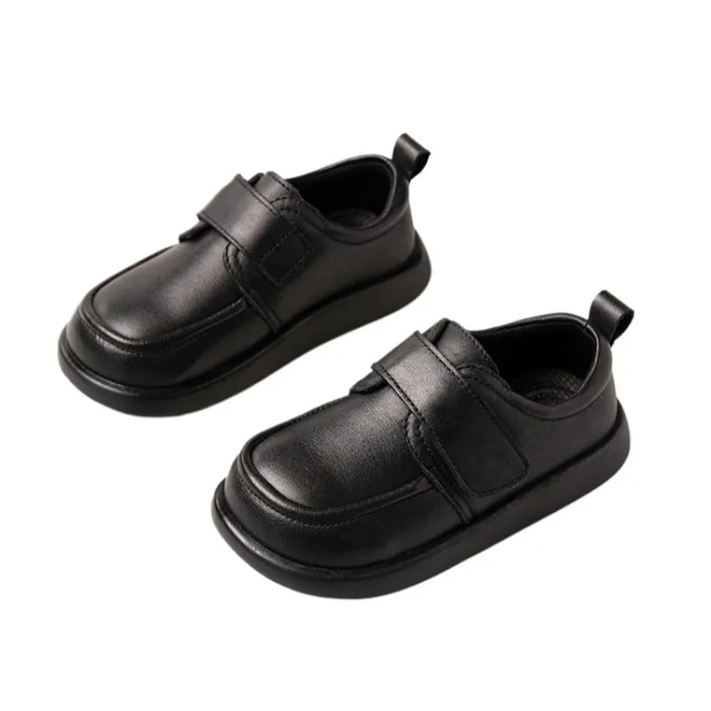British Style Performance Genuine Leather Boys Girls Leather Shoes Children's Black Oxfords Baby Toddler Flats Student Kids product photo