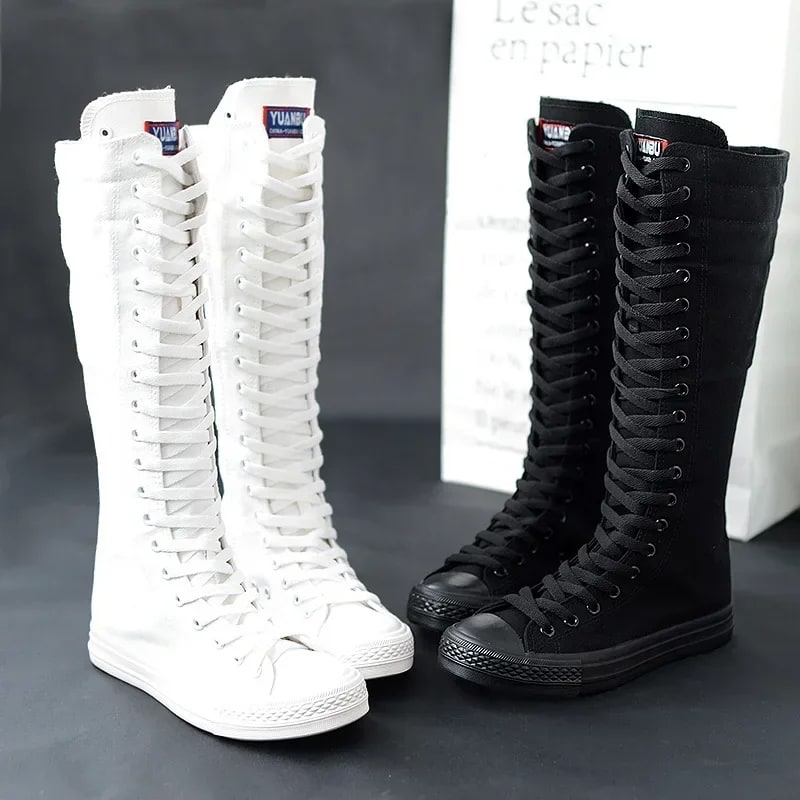 Canvas Knee High Boots product photo