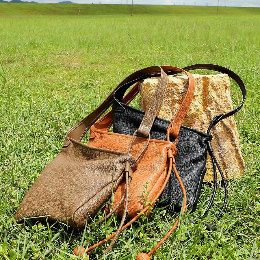 Genuine Leather Dumpling Bag, Asymmetric Crossbody Bag product view 5