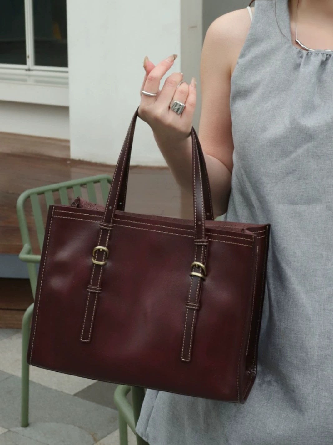 New Genuine Leather Women's Bag, Top-grain Cowhide Shopping Bag, Luxury Feel, Commuter Handbag, Single Shoulder And Crossbody Bag product view 9