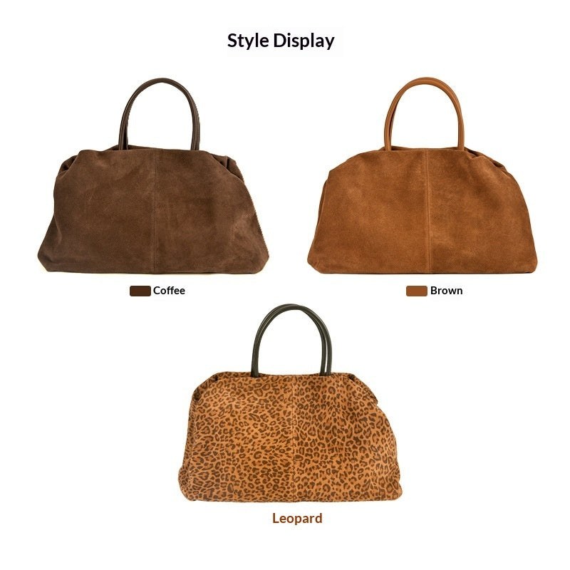 Matte Cowhide Premium Retro-style Commuter Tote Bag product view 5