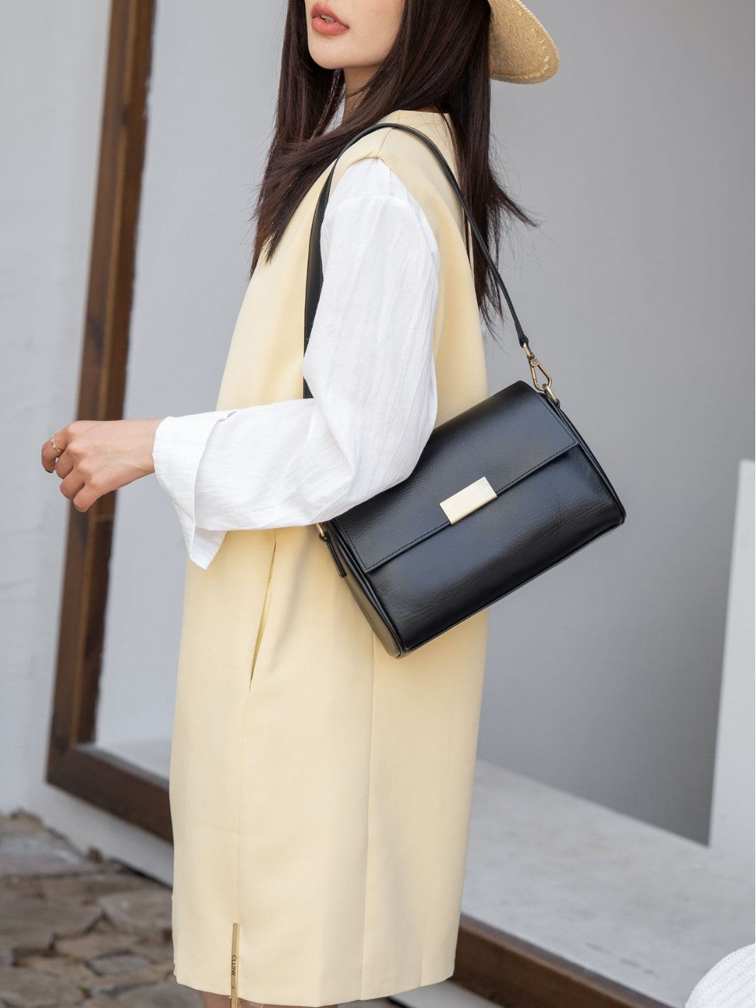 Baidi Leather Women's Bag 2025 New Genuine Leather Crossbody Bag, Top-Grain Vegetable-Tanned Cowhide Shoulder Bag, Light Luxury Commuter Bag product view 2